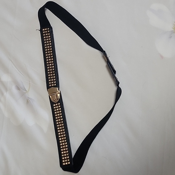 Women black and gold stretch waist belt - Picture 2 of 3